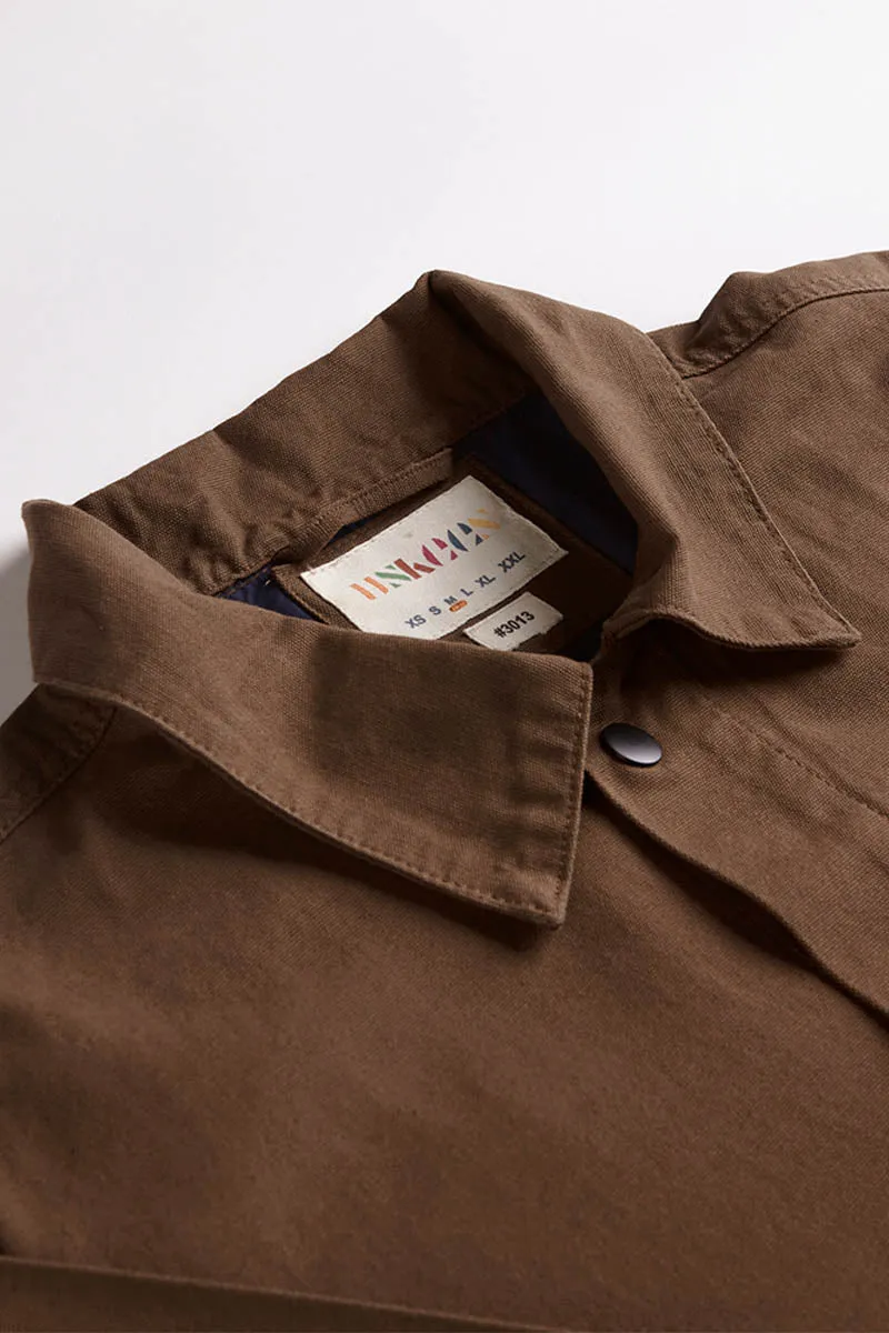 3013 Button Coach Jacket | Chocolate