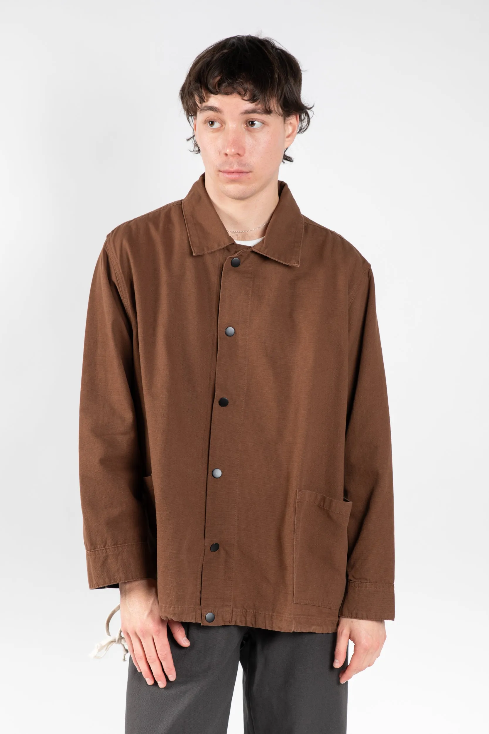 3013 Button Coach Jacket | Chocolate