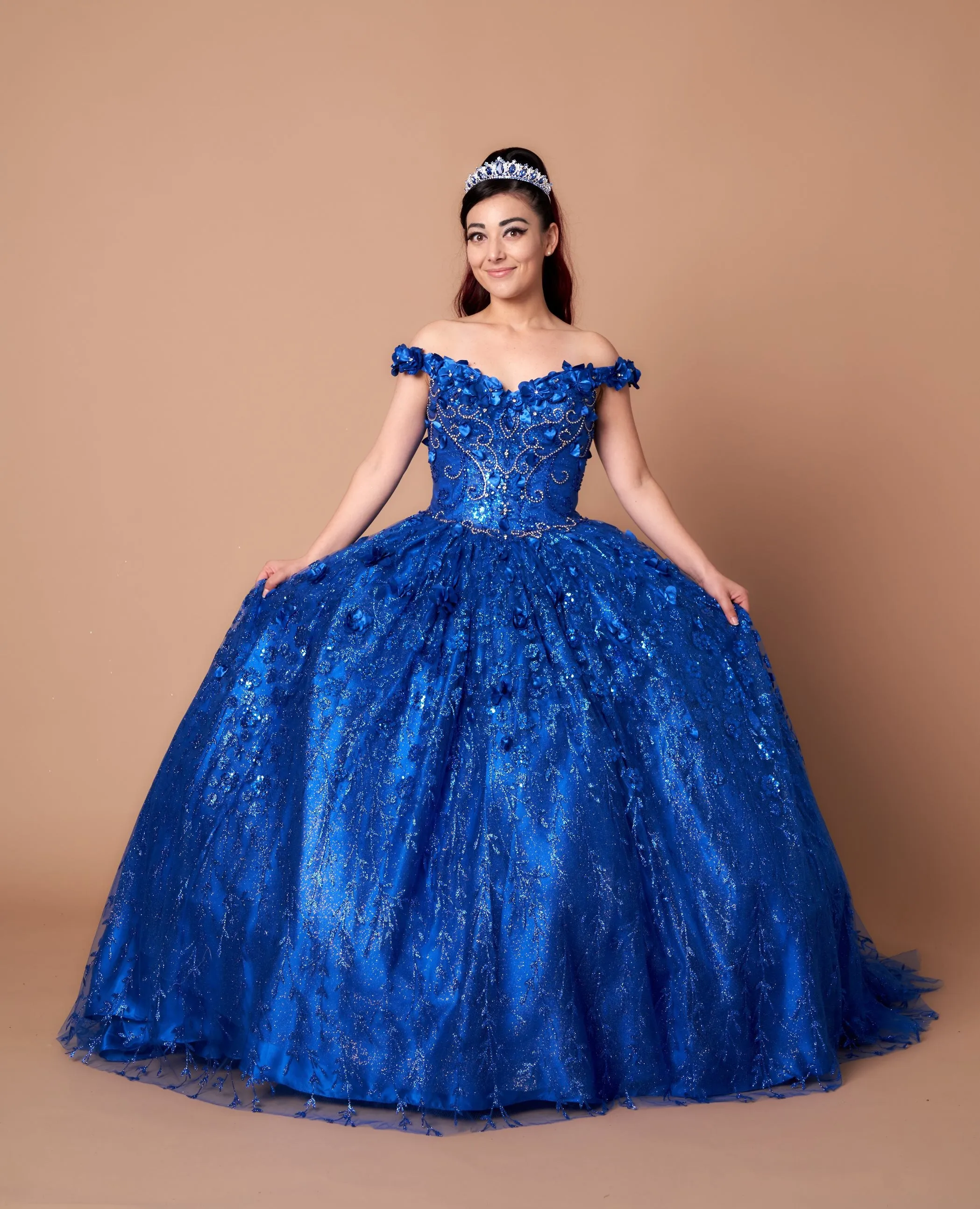 3D Floral Off Shoulder Ball Gown by Calla WB21550