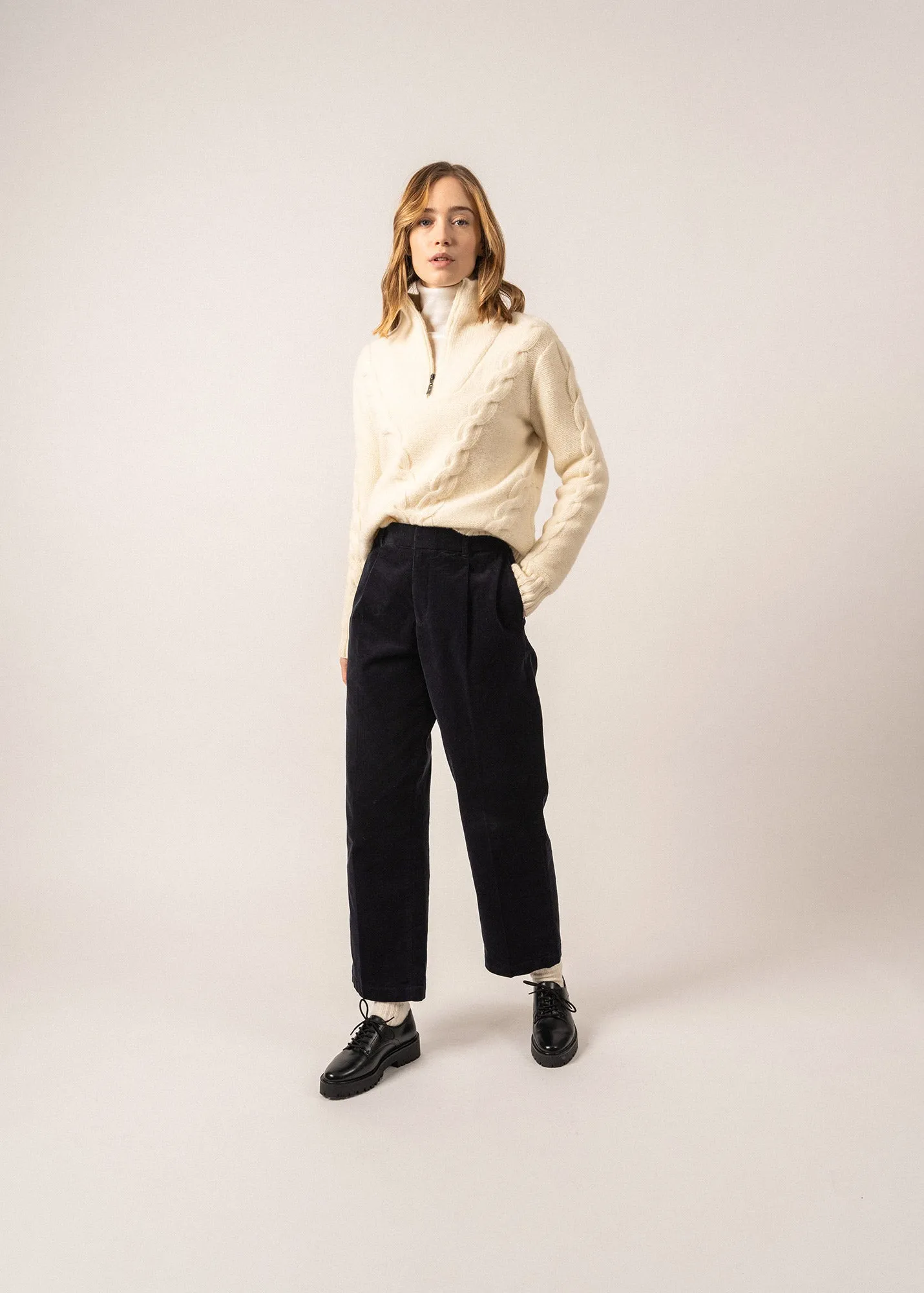 Aberdeen Truck-collar Jumper - in wool, with twisted details (ECUME)