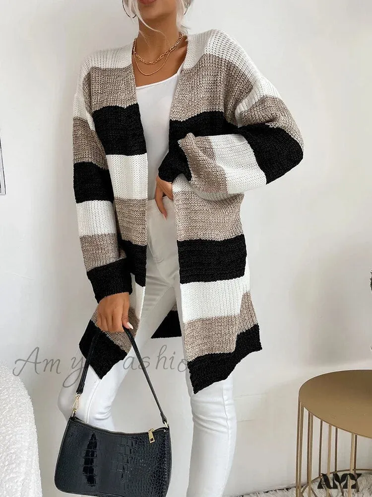 Amy Fashion - V-neck Knitted Sweater Fashion Warm Holiday Cardigan