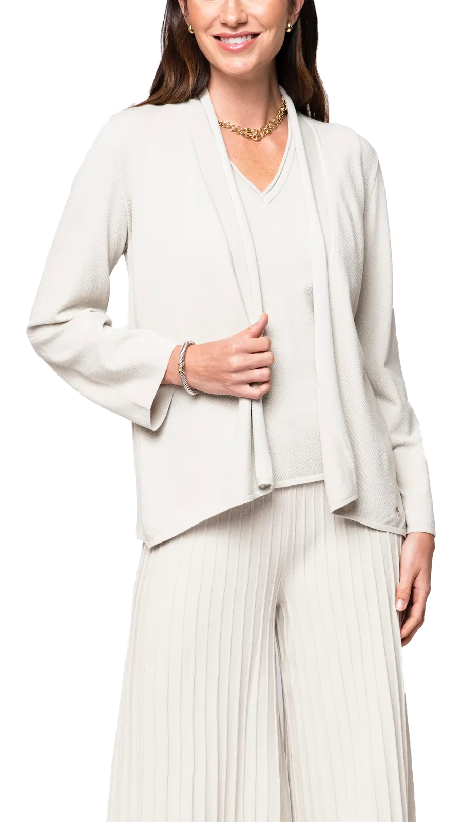 Amy Shawl Collar Cardigan - Beige