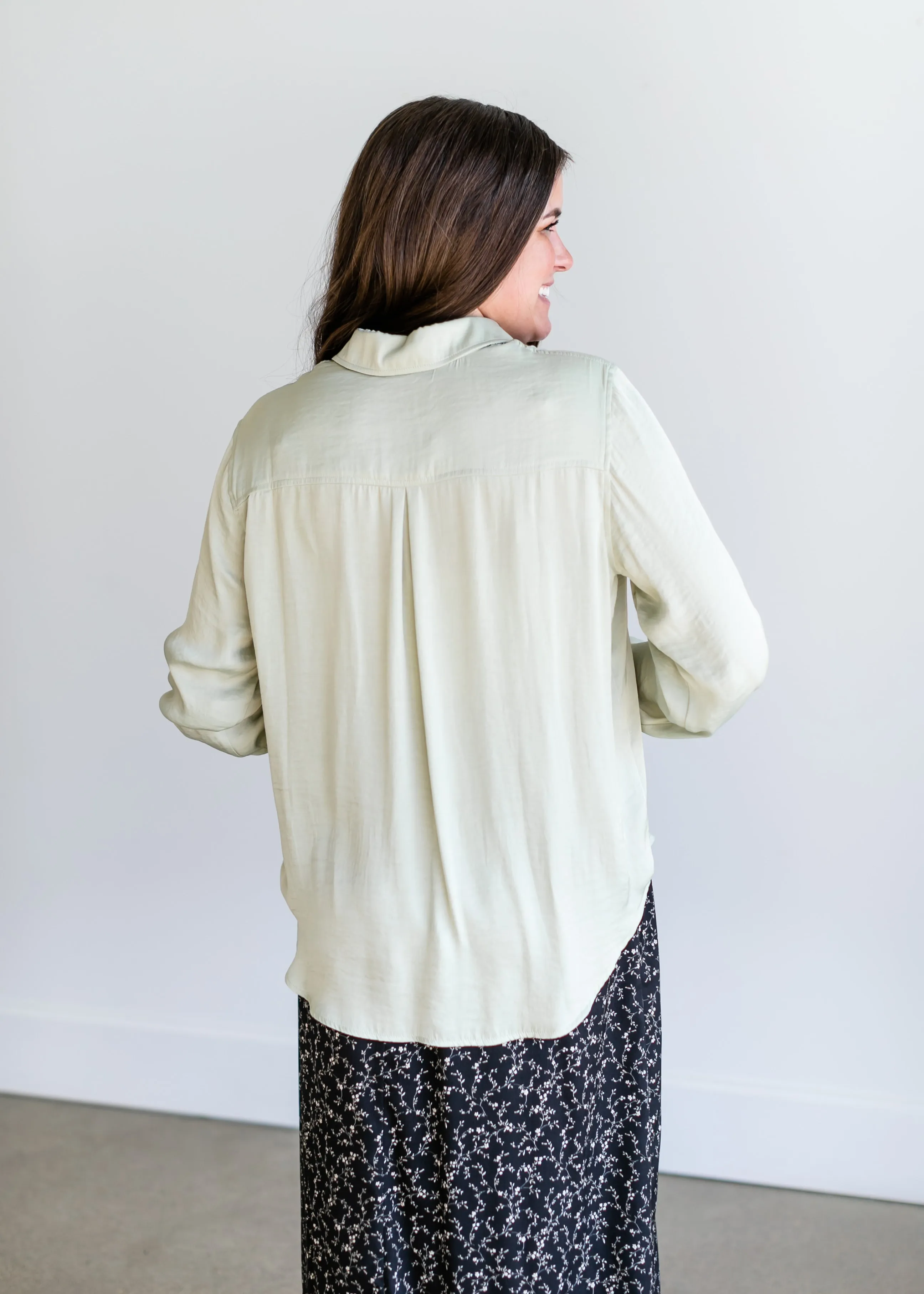 Augustana Satin Button Down Top - FINAL SALE