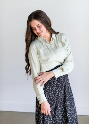 Augustana Satin Button Down Top - FINAL SALE