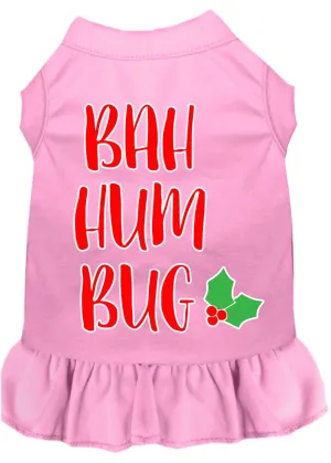 Bah Humbug Screen Print Dog Dress Light Pink Xxxl