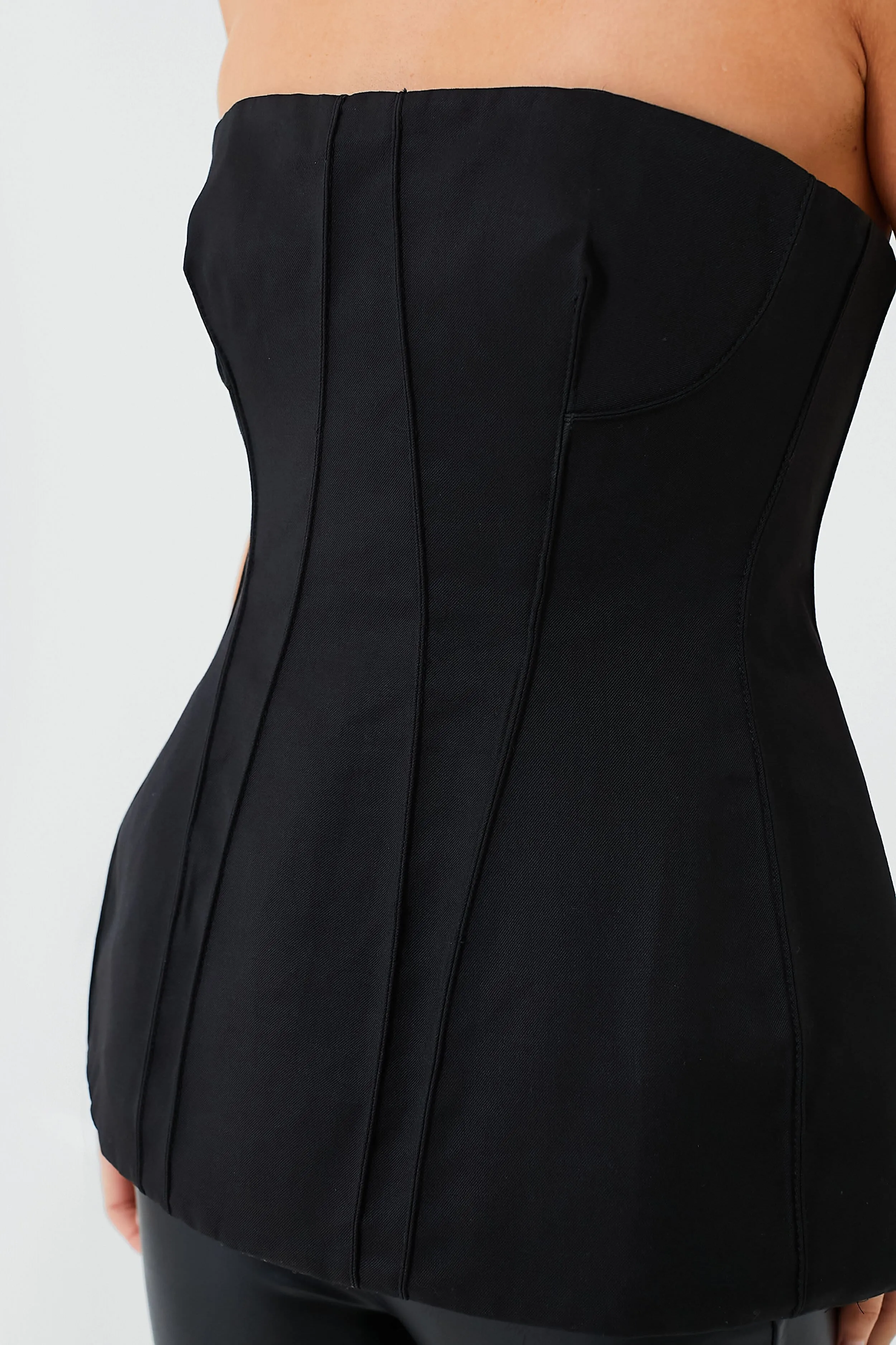 Black Parker Sleeveless Bustier Top