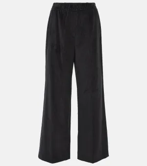 Brunello Cucinelli wide-leg corduroy trousers, black