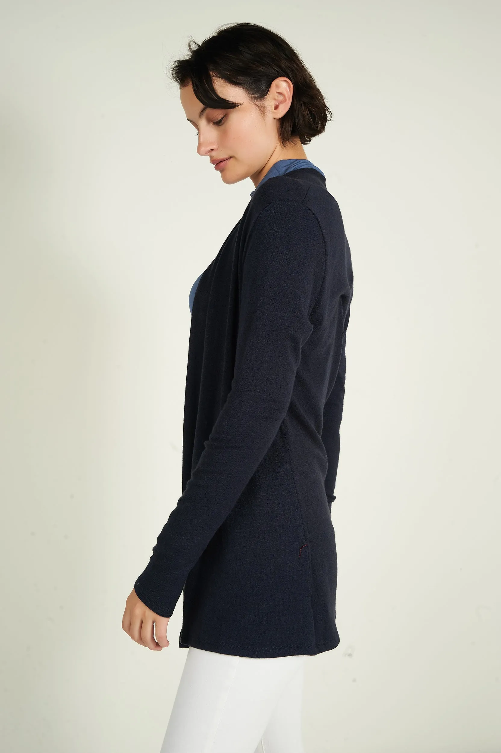 Cardigan mi-long ouvert - 13148 - (R-B3)