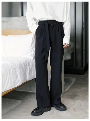 Chuan Belt Strap High Waisted Trousers