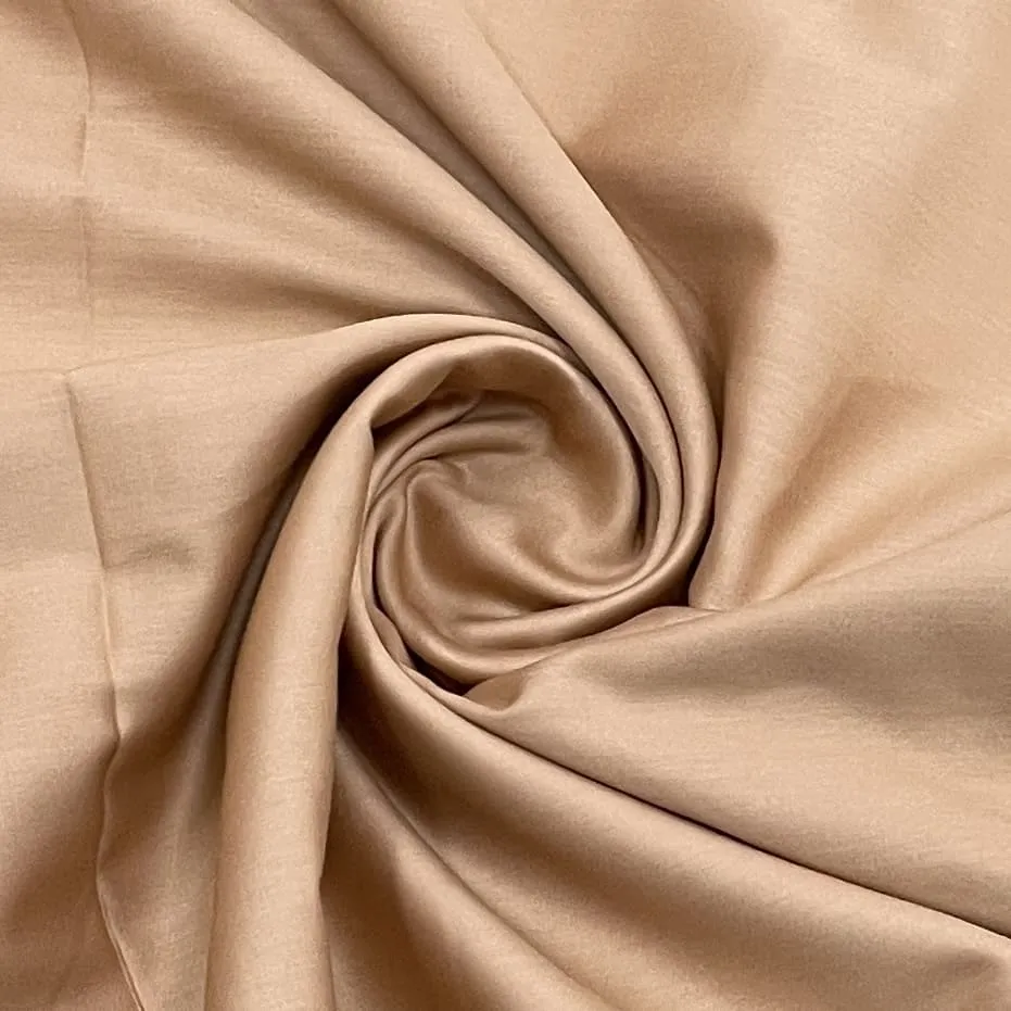 Classic Coral Peach Solid Cotton Satin