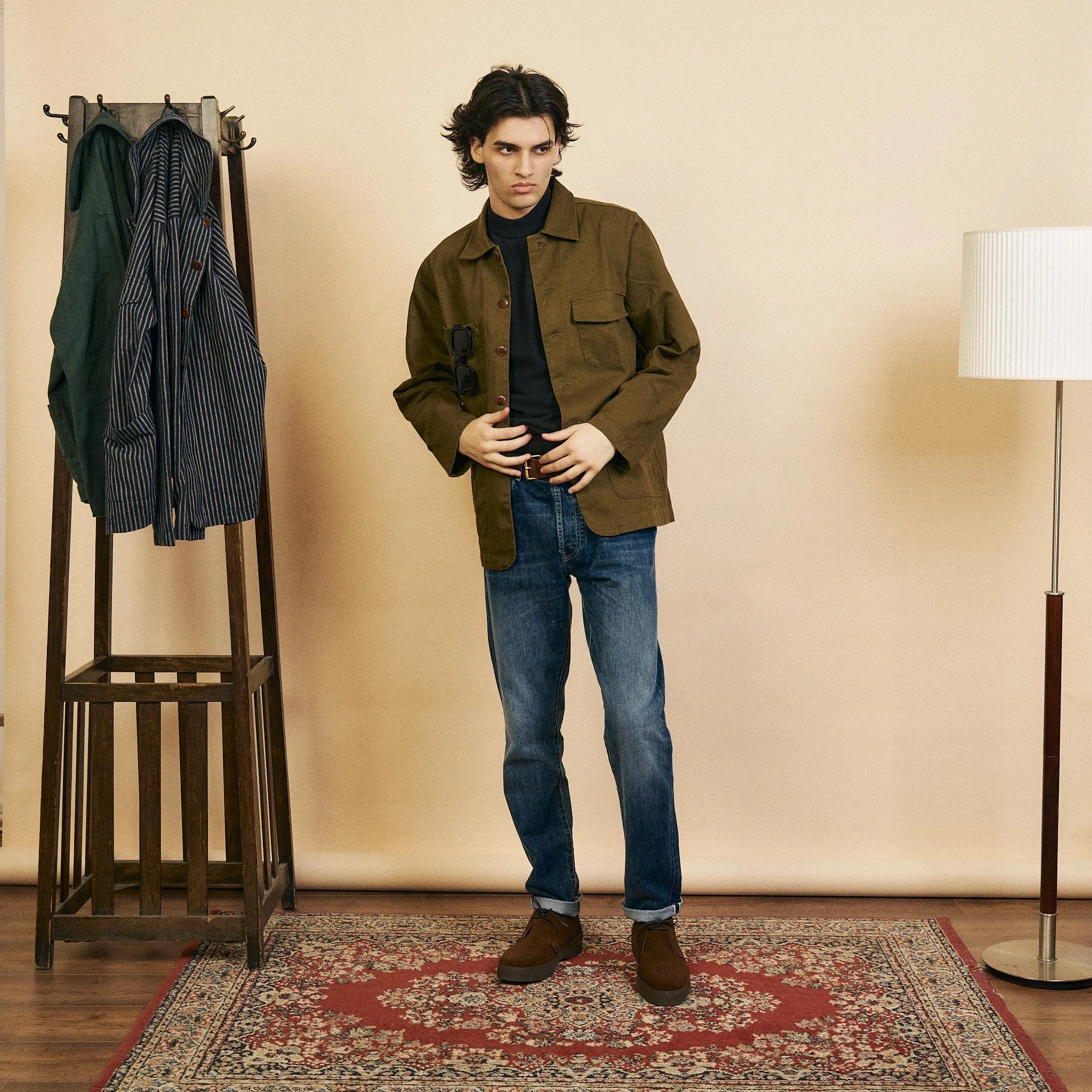 Cotton Jericho Jacket - Green Twill