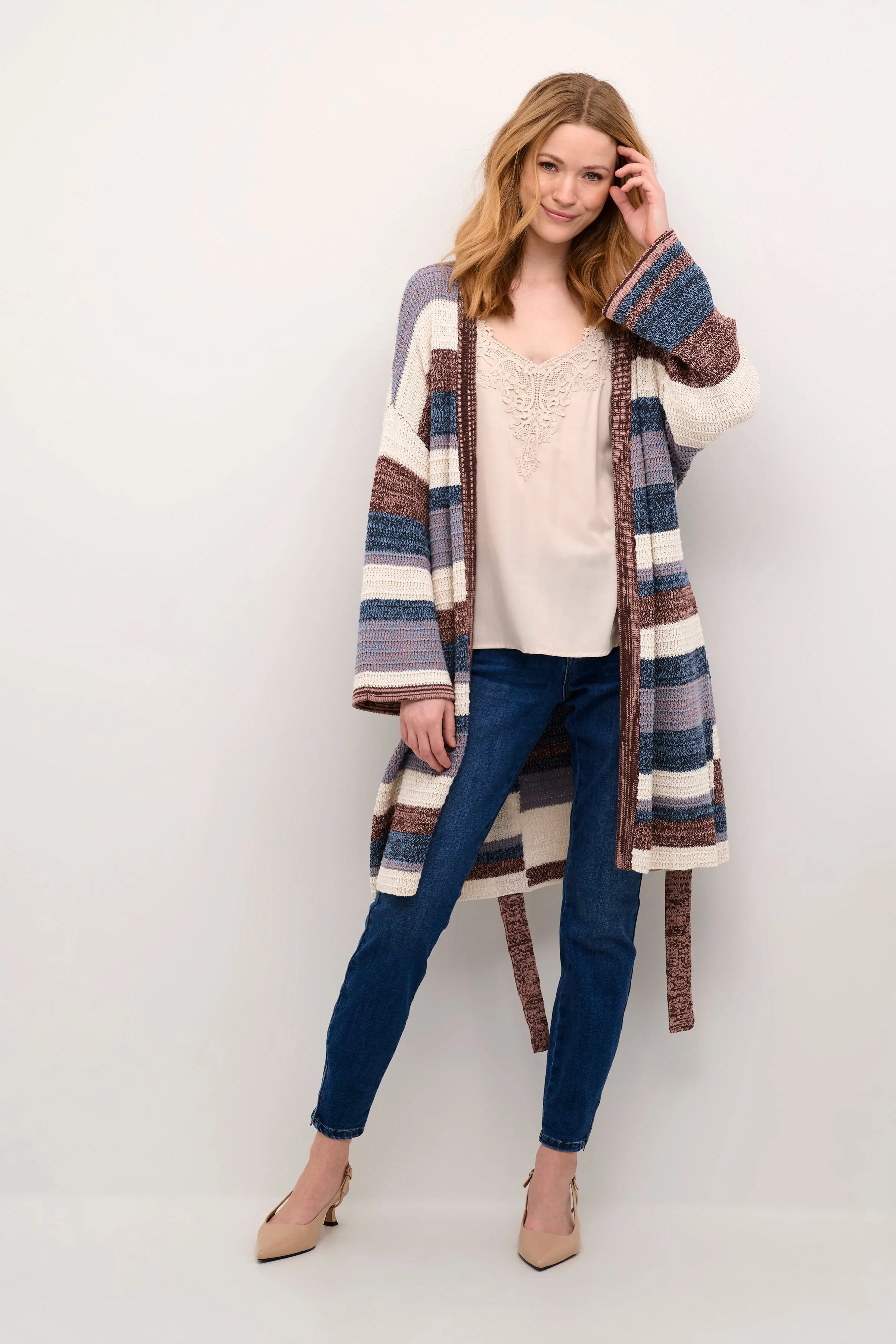 Cream Rubie Patchwork Cardigan