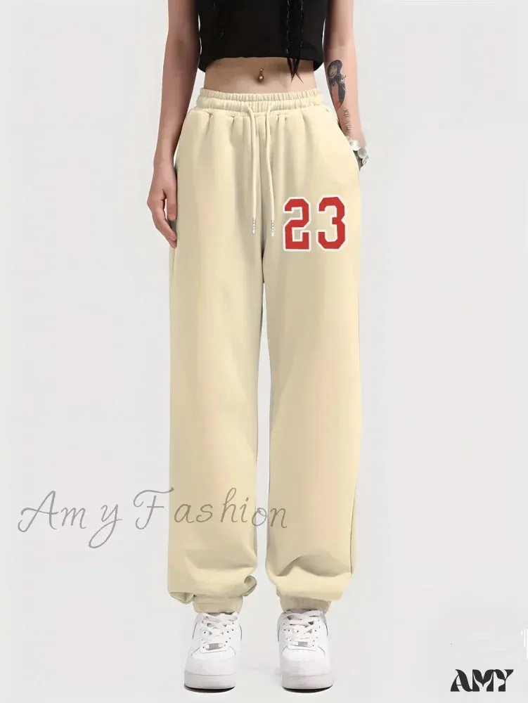 Elastic Waist Comfortable Drawstring Casual Female Pants