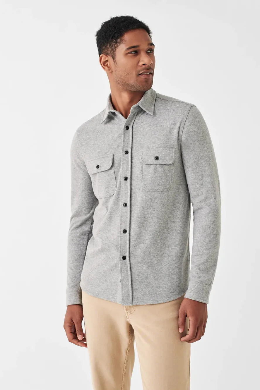 Faherty Legend Sweater Shirt in Fossil Grey Twill