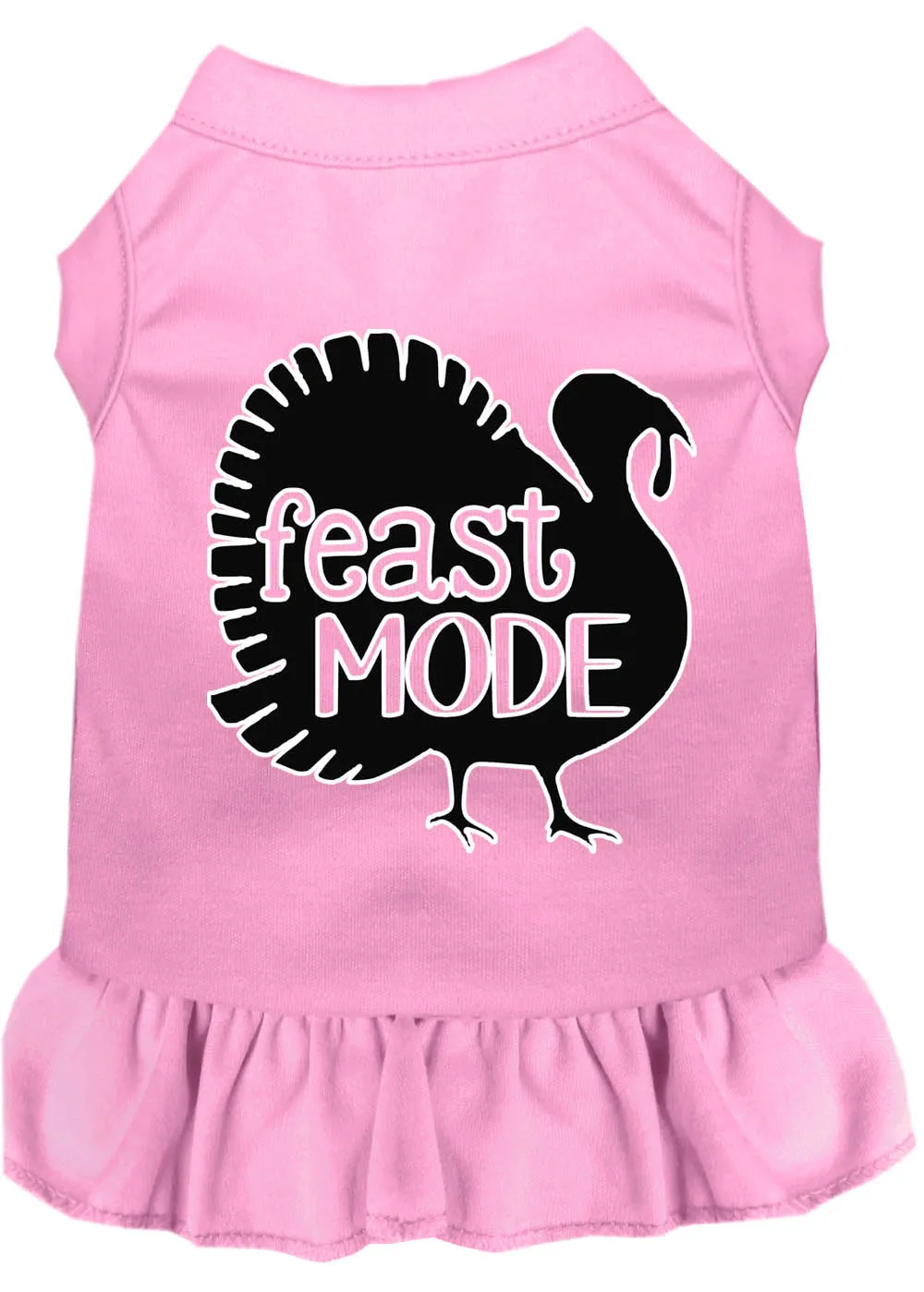 Feast Mode Screen Print Dog Dress Light Pink Xs