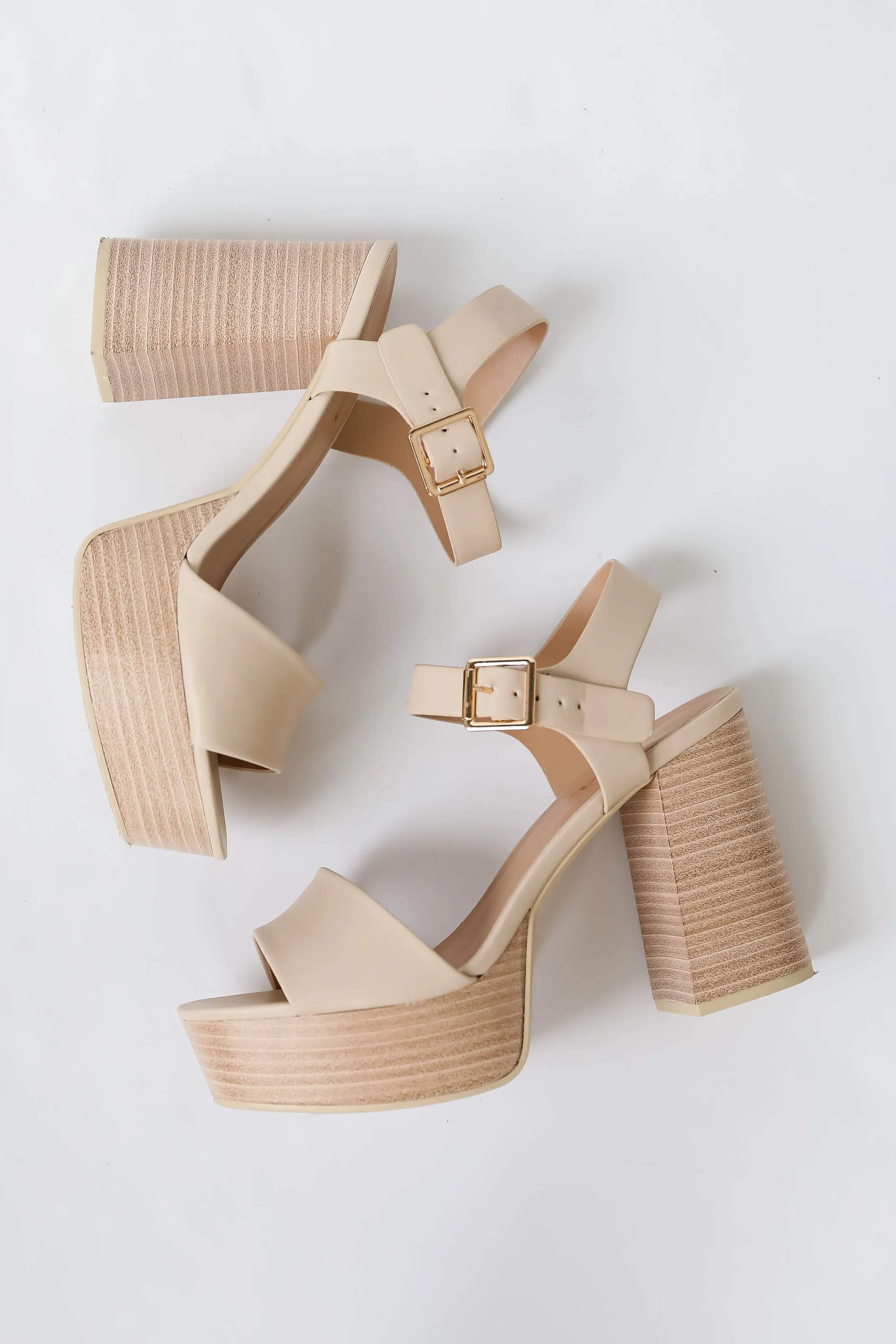 FINAL SALE - Out And About Nude Platform Heels