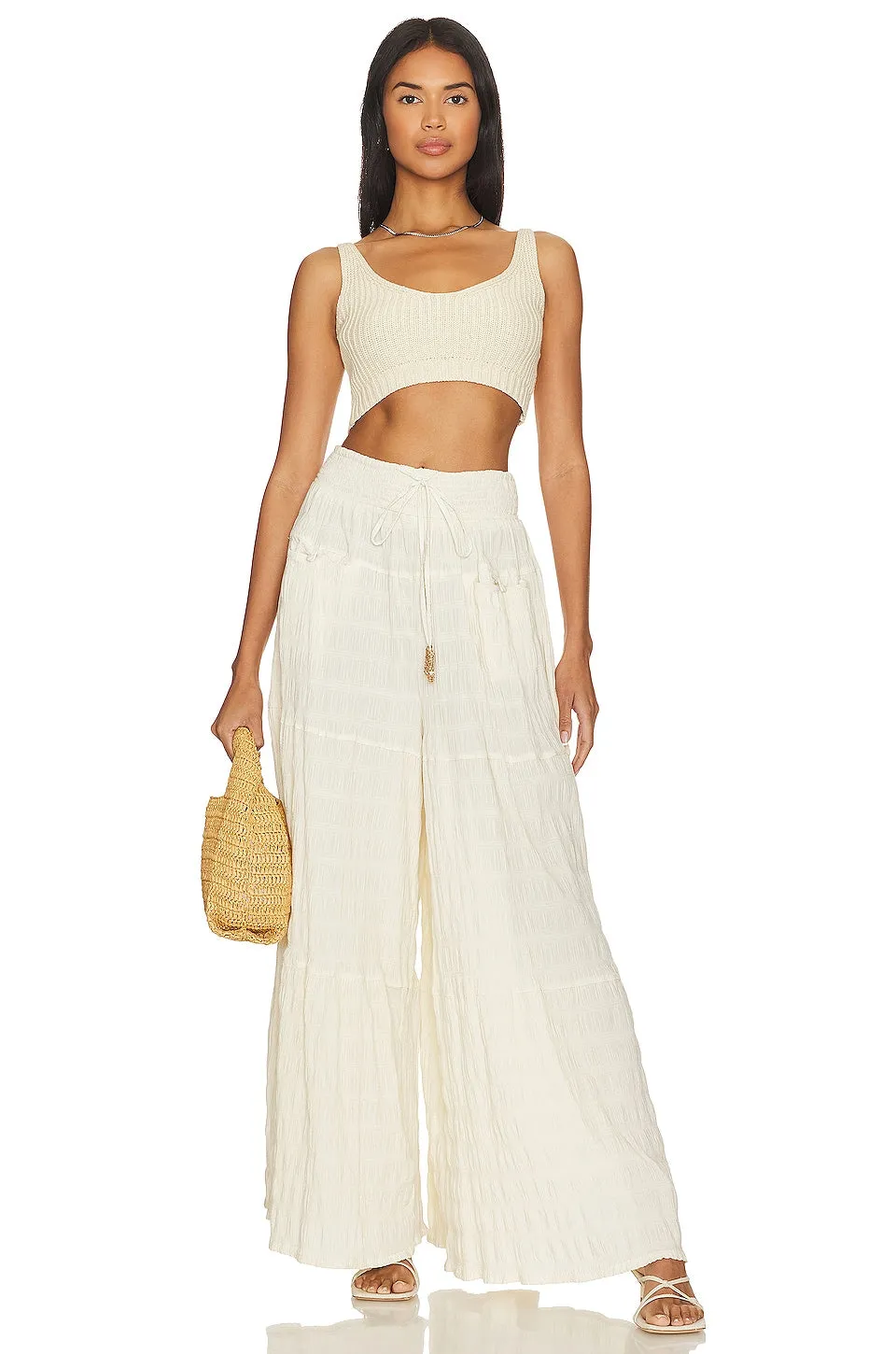 Free People In Paradise Wide Leg Pants, ecru