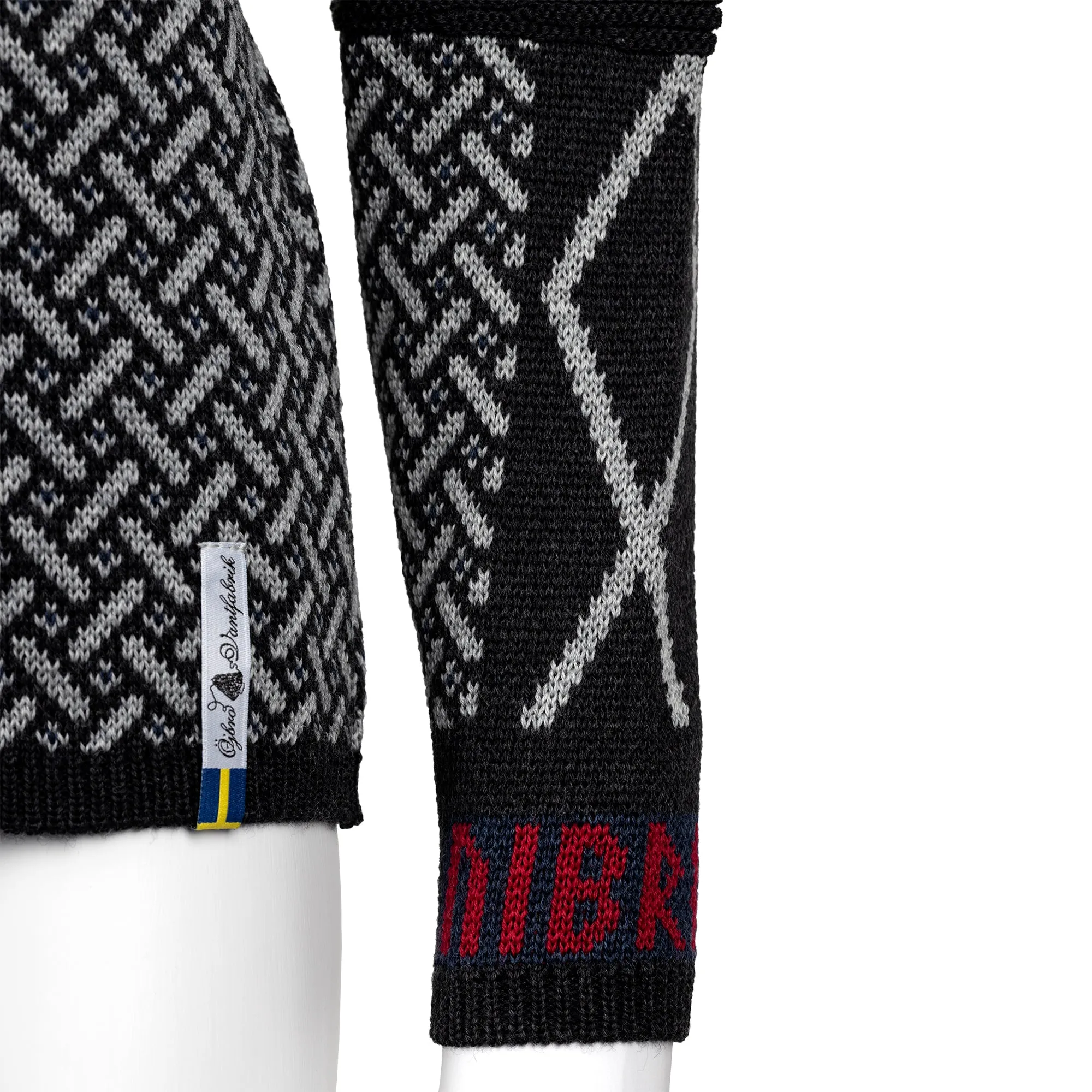 Futhark Pattern Merino Wool Cardigan Sweater