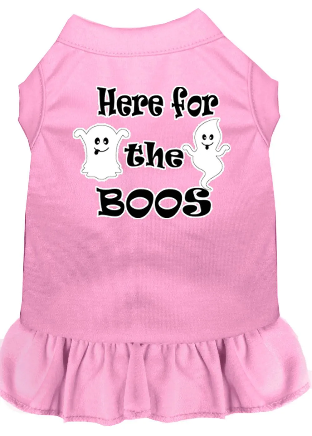 Here For The Boos Screen Print Dog Dress Light Pink Xxxl (20)