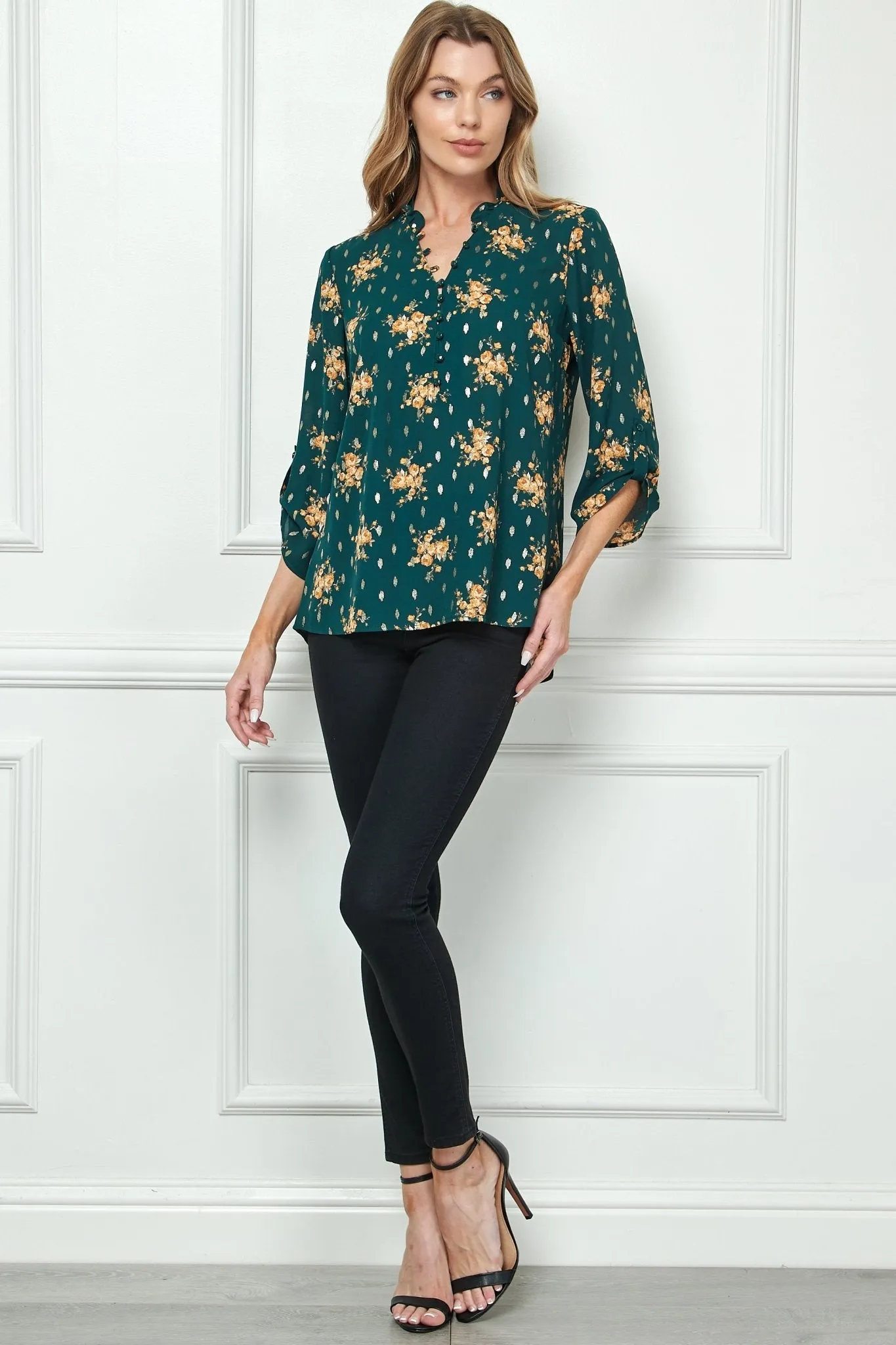 Hunter Blossom 3/4 Sleeve Popover