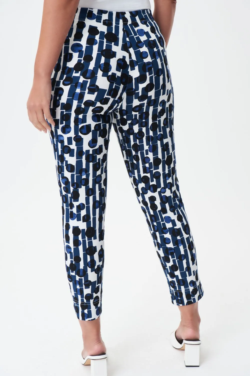 Joseph Ribkoff Cropped Pant 232263 Blue/Vanilla