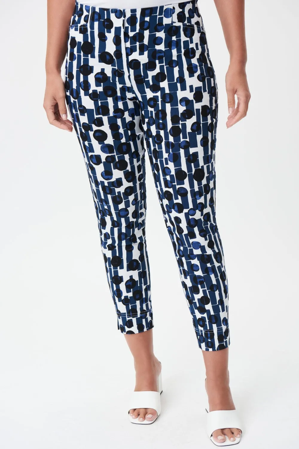 Joseph Ribkoff Cropped Pant 232263 Blue/Vanilla