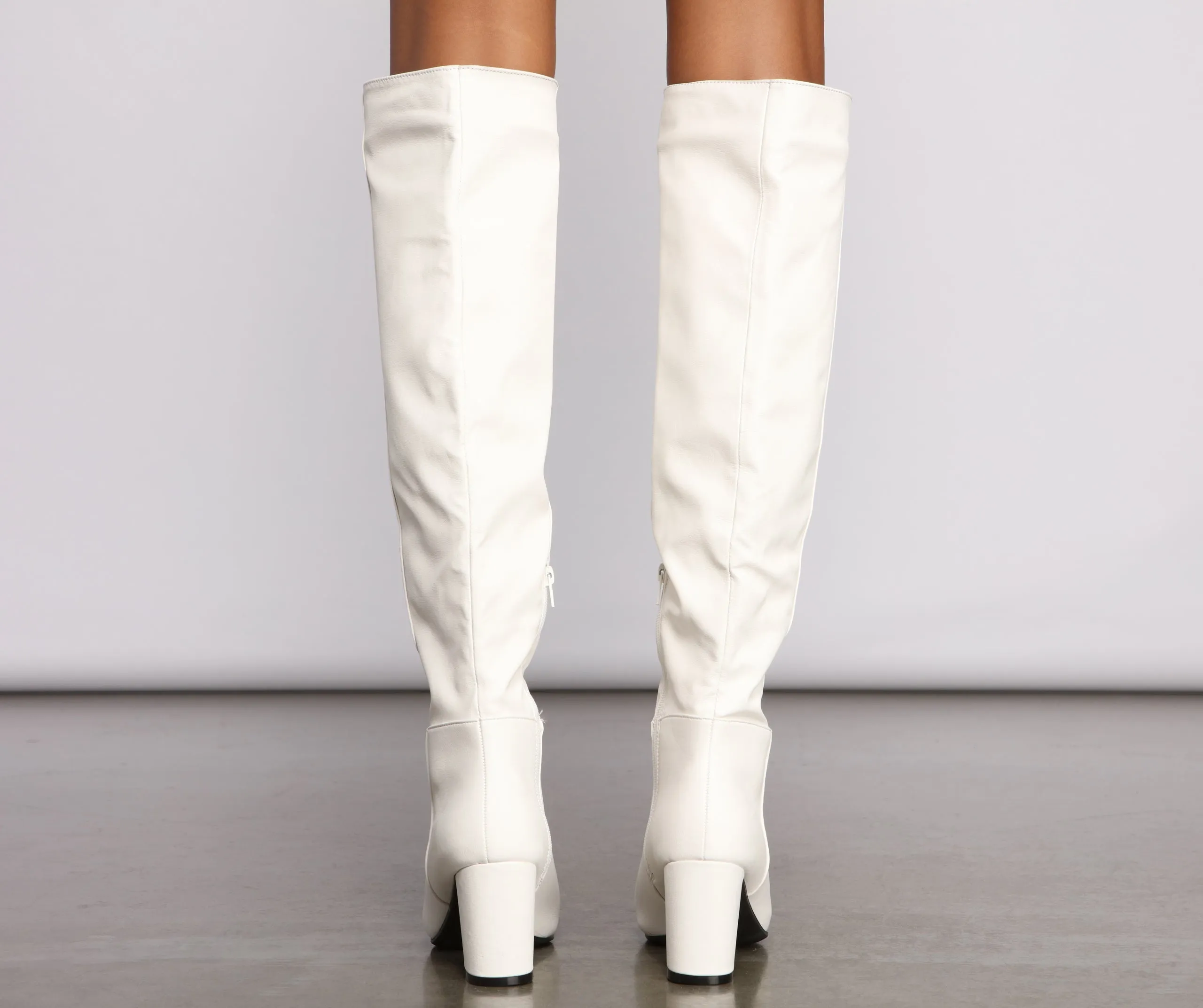 Lead The Way Faux Leather Over The Knee Boots