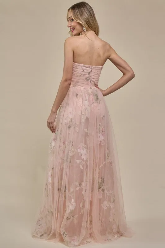 Light Pink Bestseller Organza Floral Gown