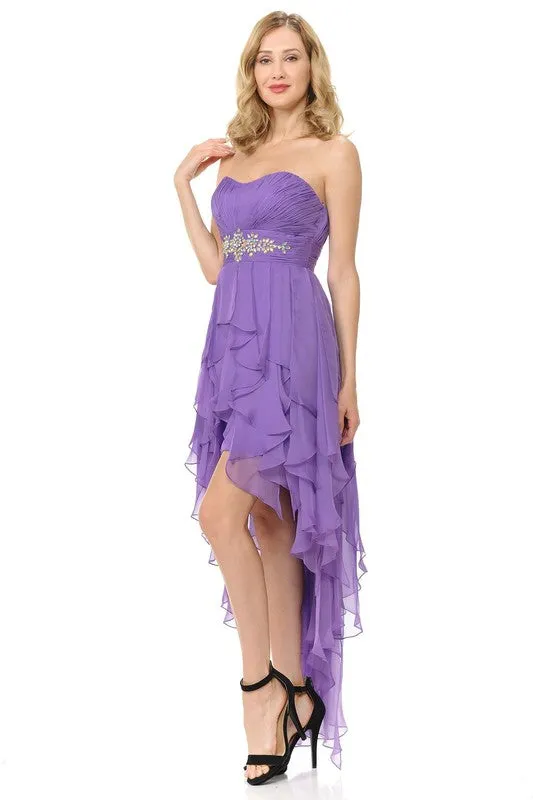 Lilac High Low Prom Dress