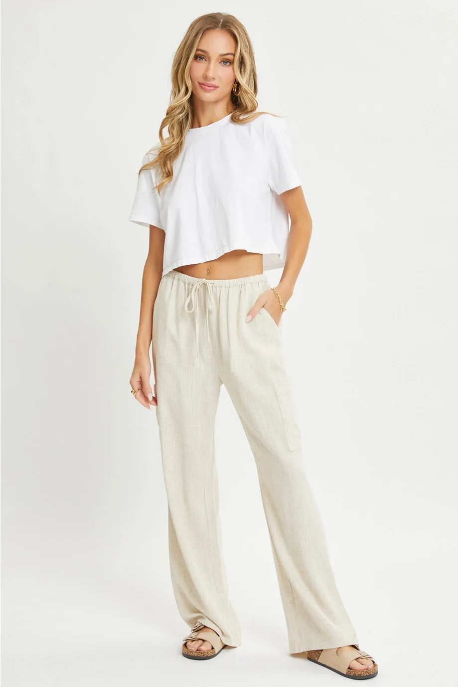 Linen Pull On Pants