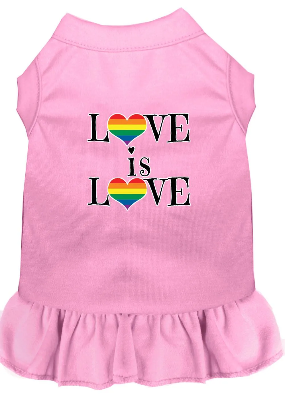 Love Is Love Screen Print Dog Dress Light Pink Xs