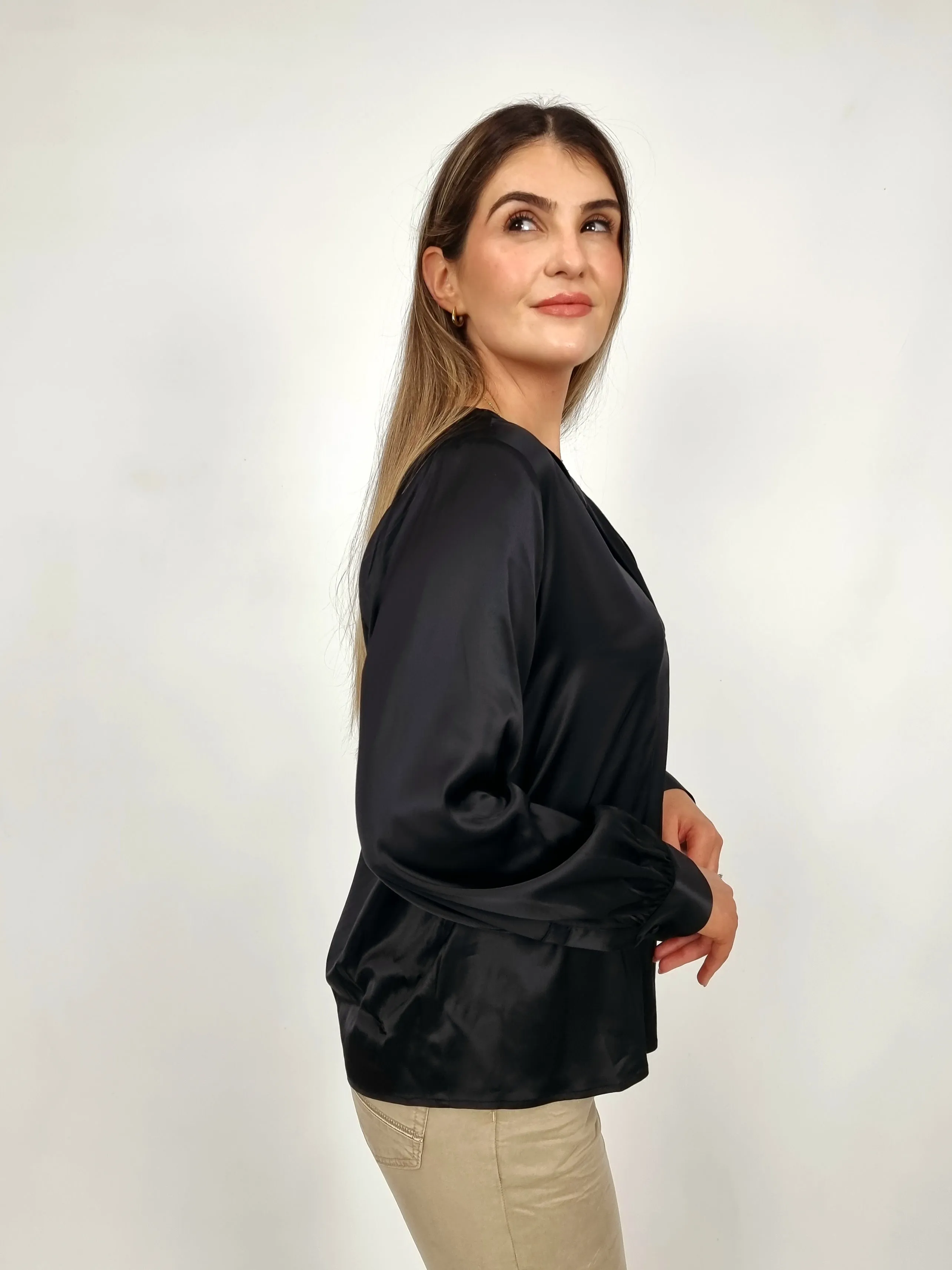 Mos Mosh Black Enfa Satin Blouse