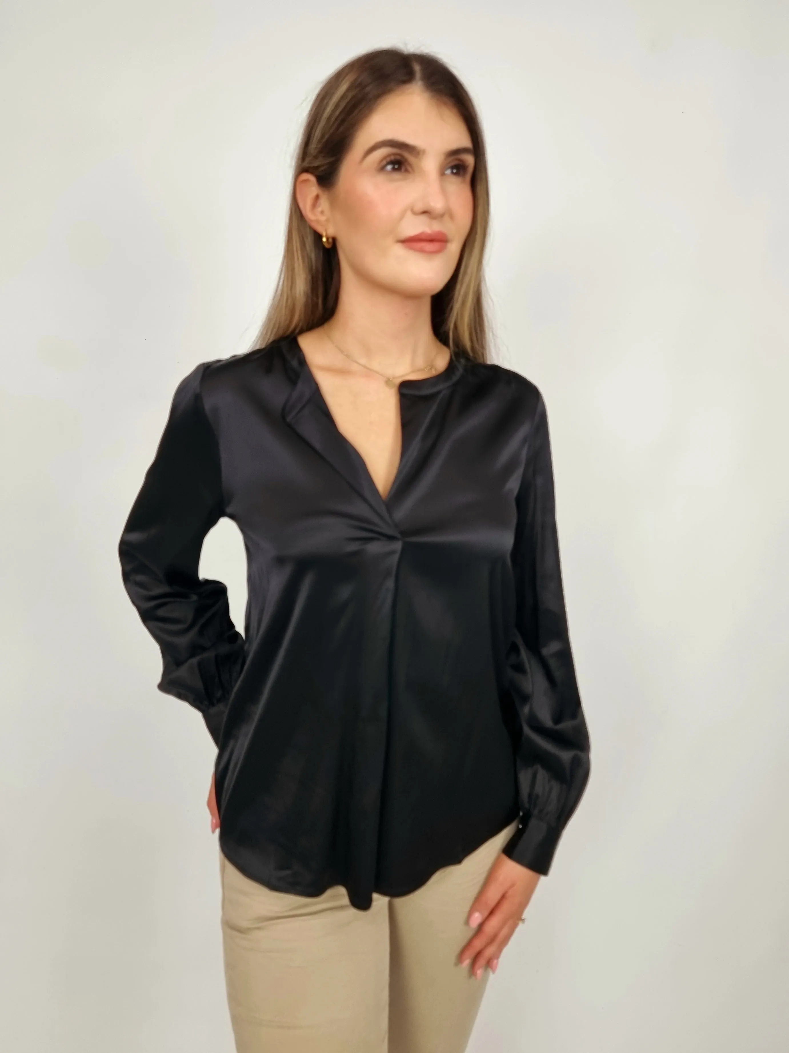 Mos Mosh Black Enfa Satin Blouse