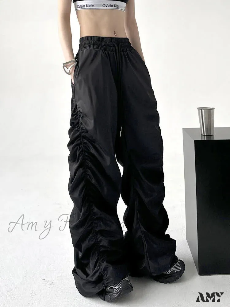 Pants Halloween High-Waist Baggy Black Comfortable