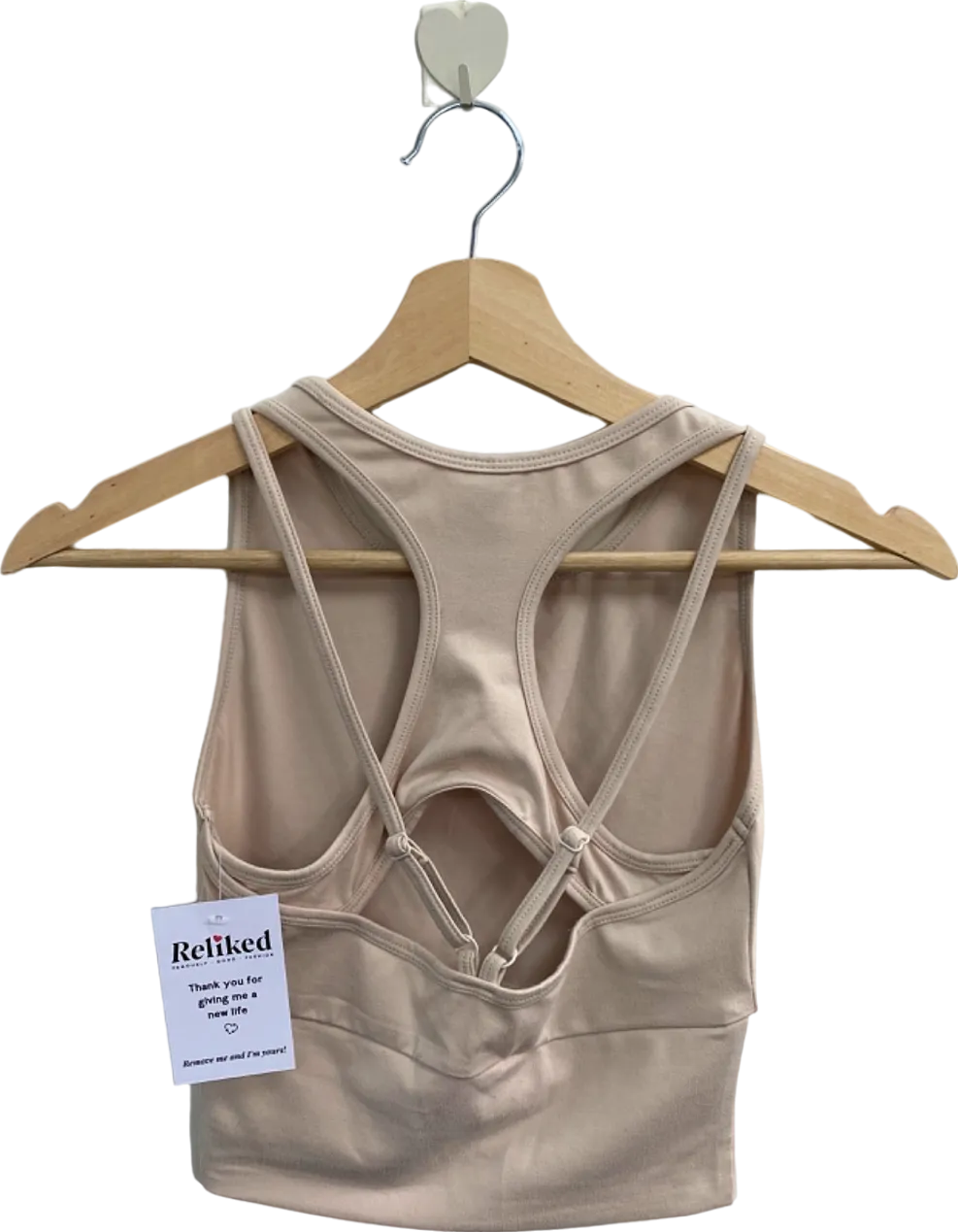 PrettyLittleThing Beige Racerback Crop Top Size 6