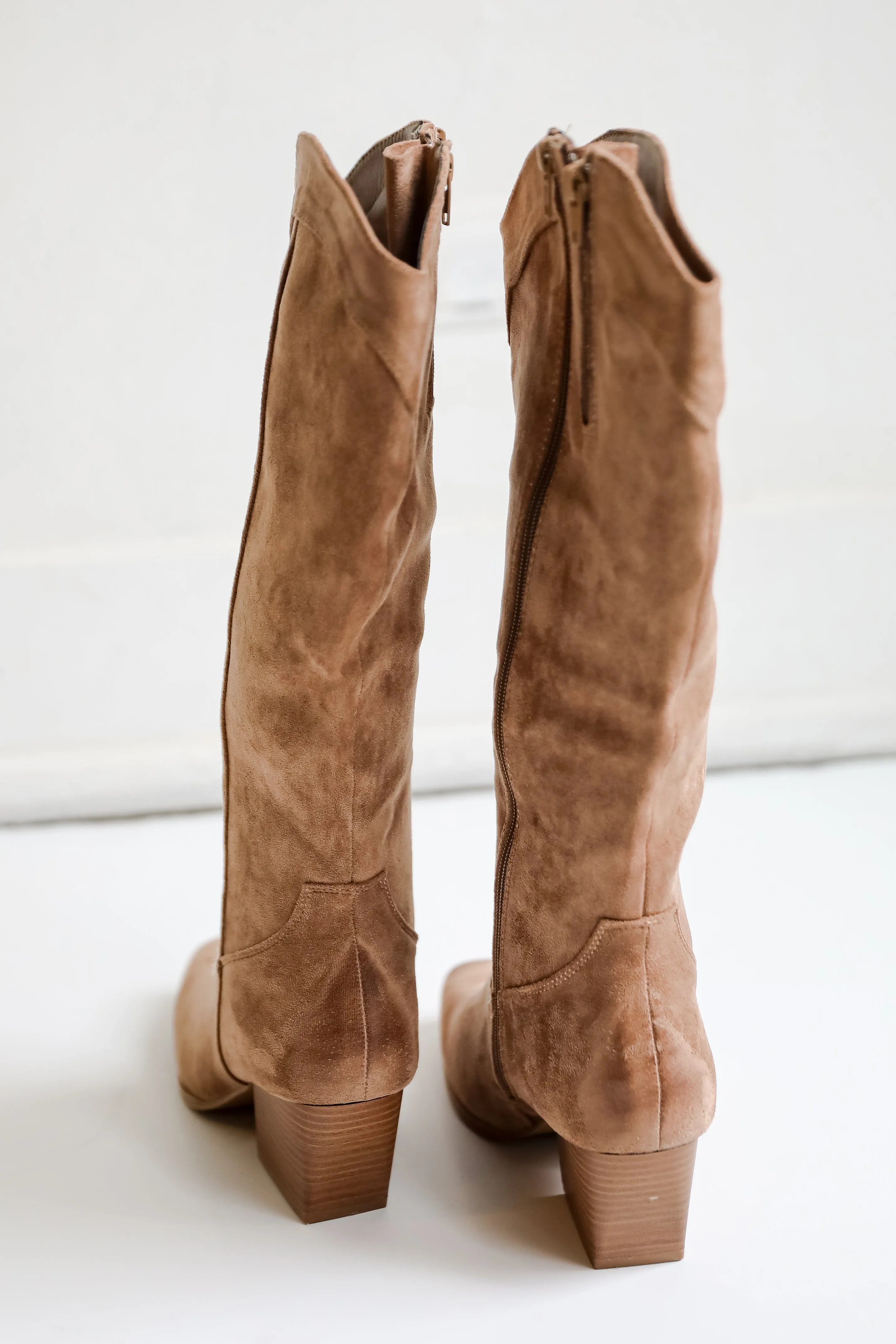 Rodeo Cutie Taupe Suede Western Boots