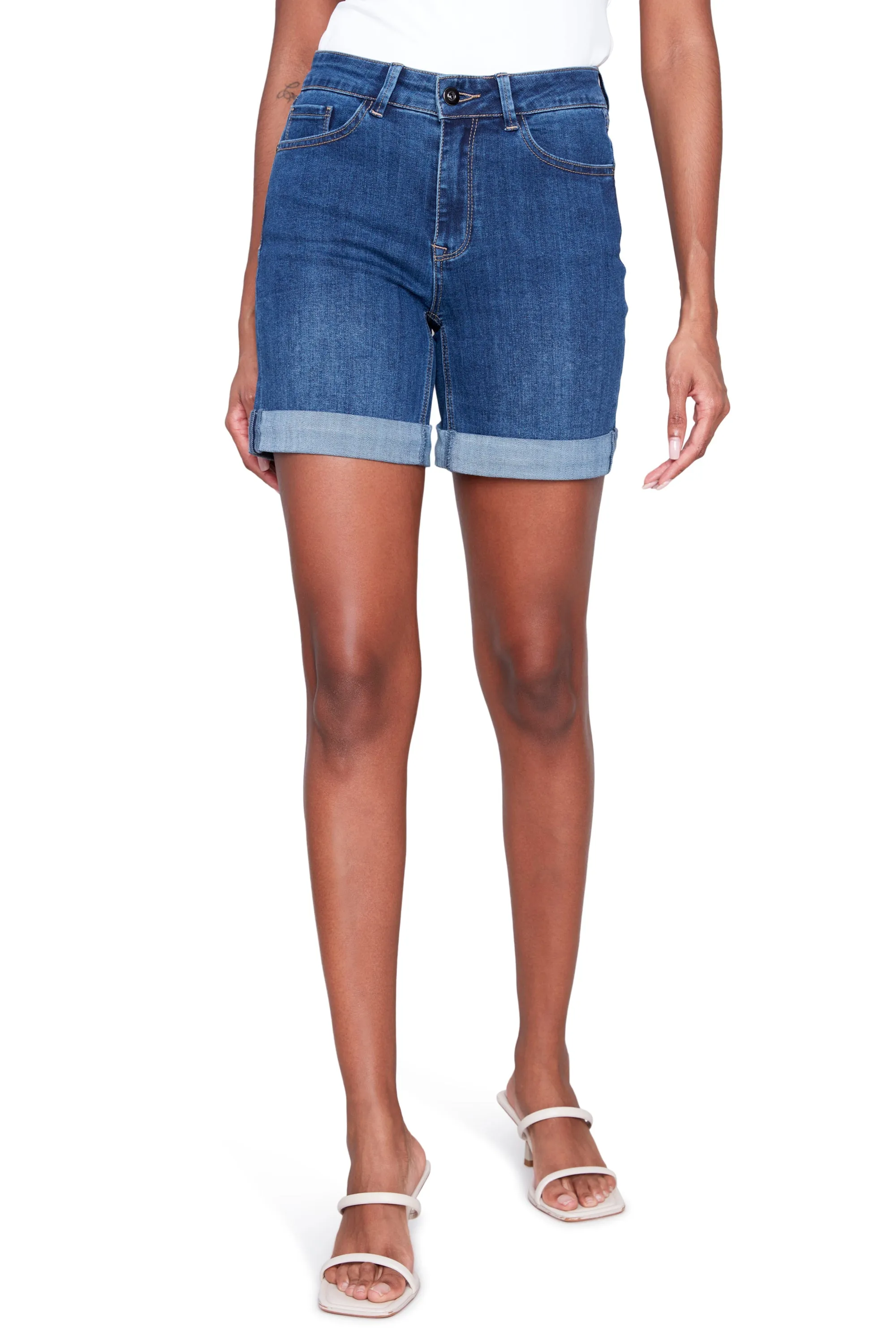 Rolled Hem Denim Short