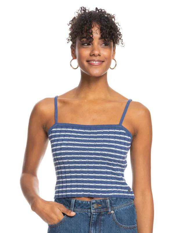 Roxy Dream Sign Stripe Tank-Bijou Blue