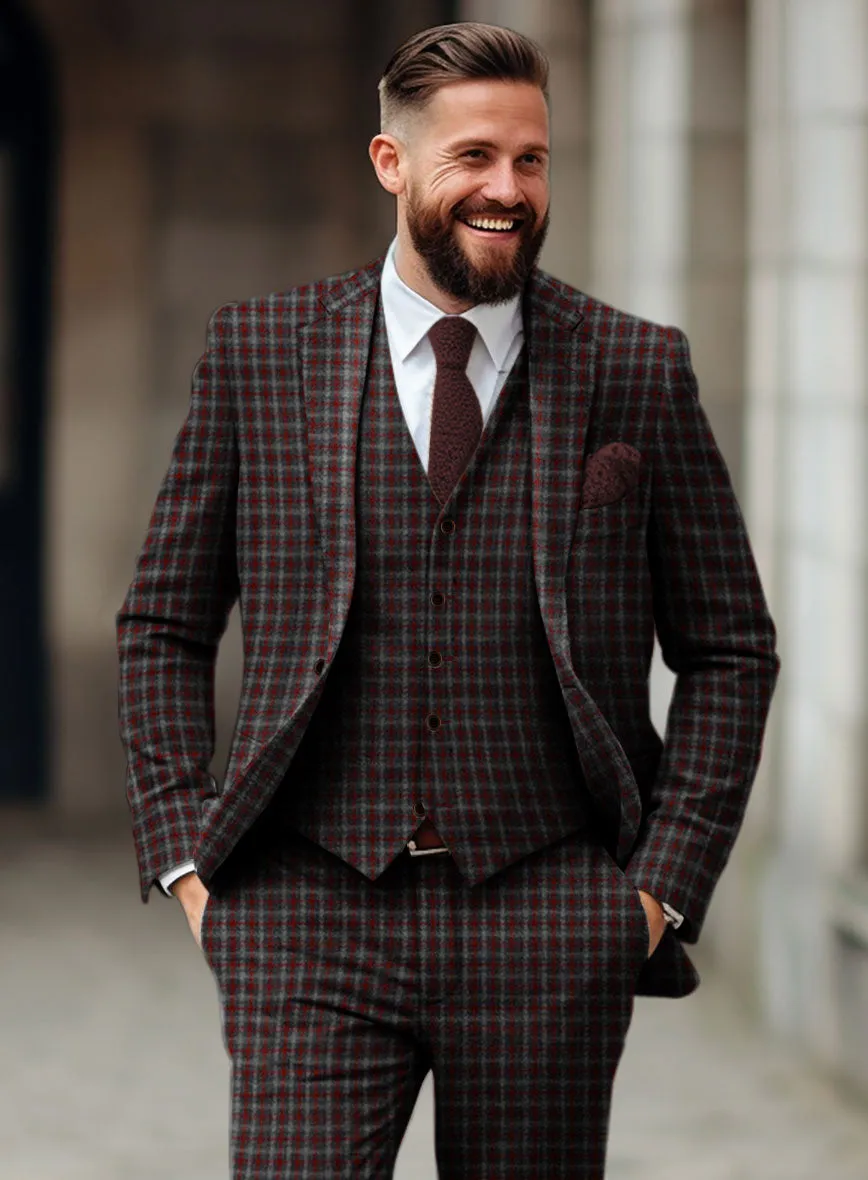 Sartori Ambrogio Red Check Soft Tweed Jacket