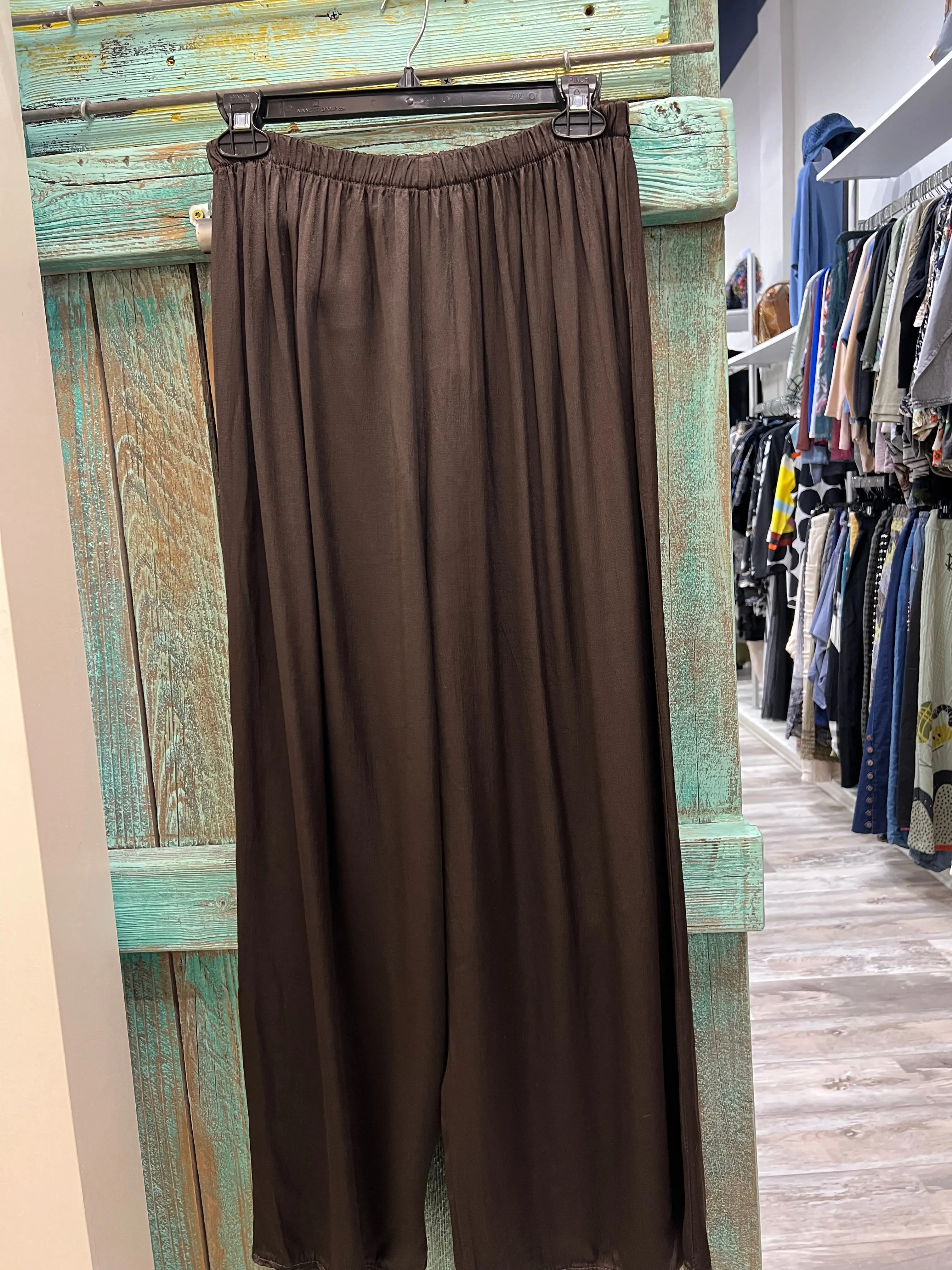 Silk Pants in Chocolate by Amorosa