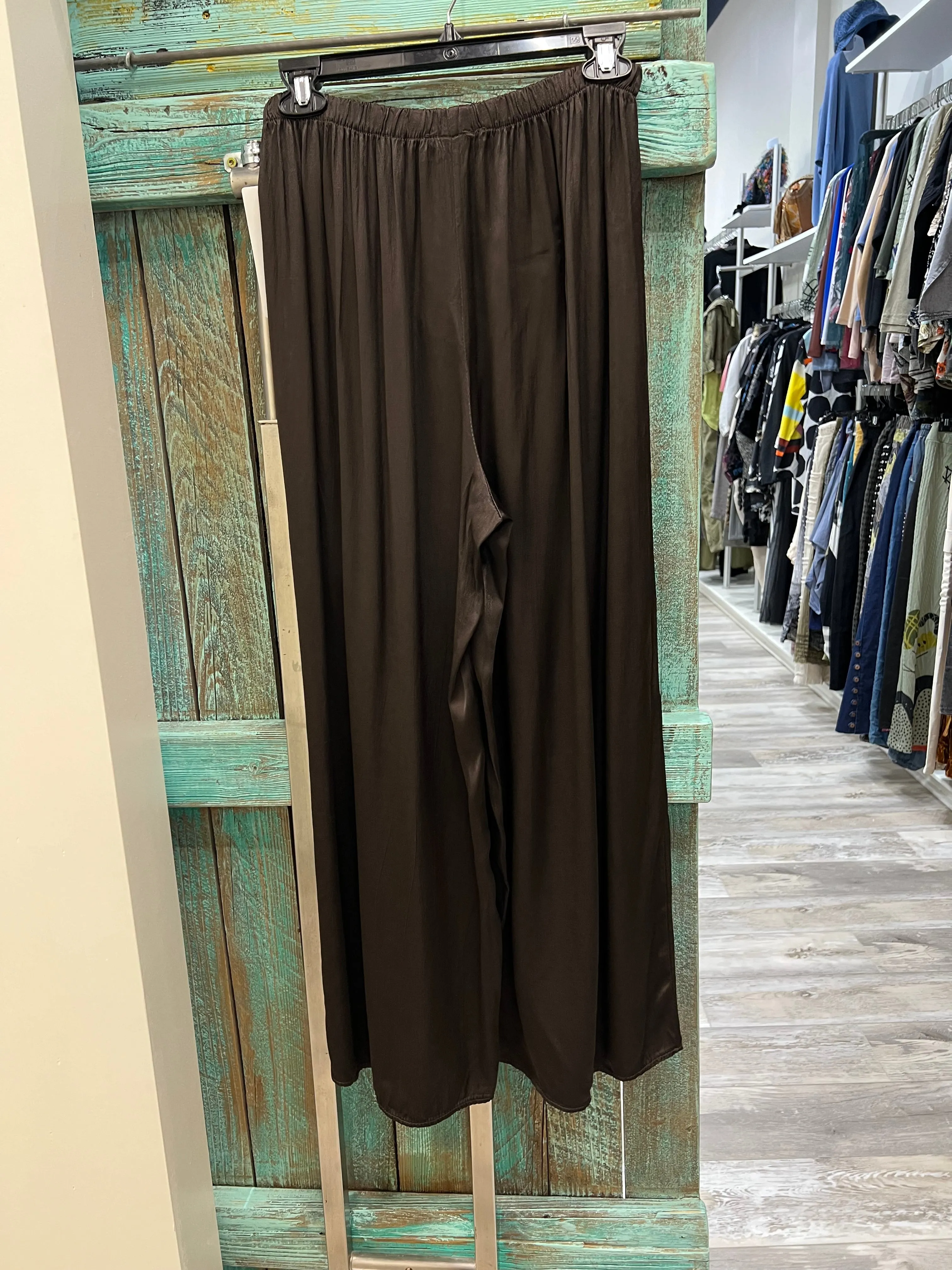 Silk Pants in Chocolate by Amorosa