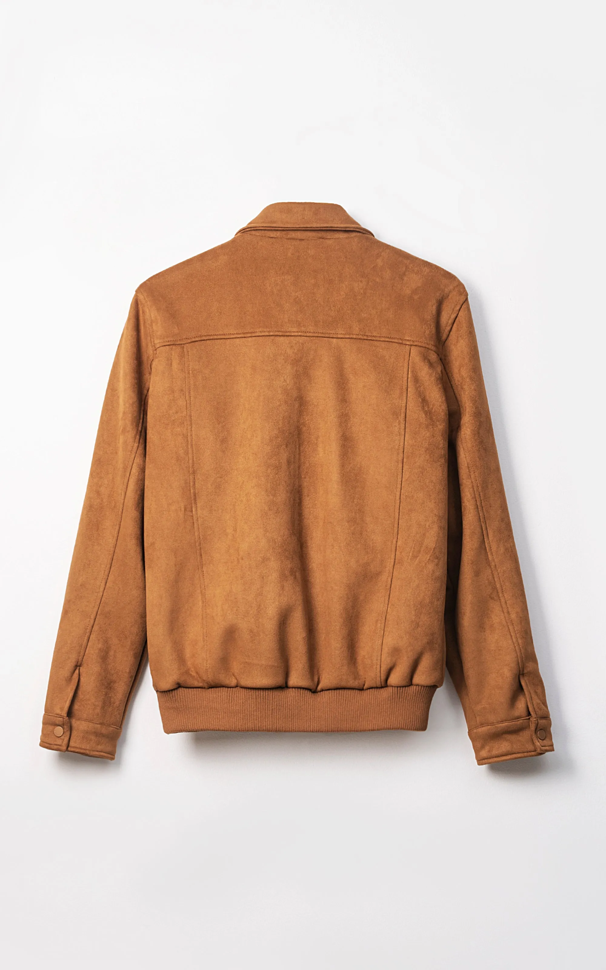 SUEDE UTILITY JACKET FULL SLEEVE CAMEL