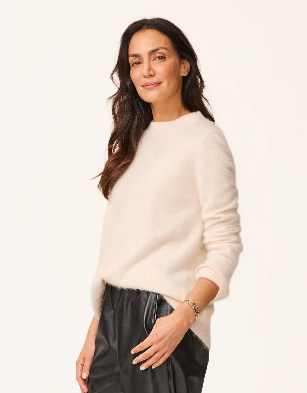 unsubscribed brushed cashmere crewneck sweater