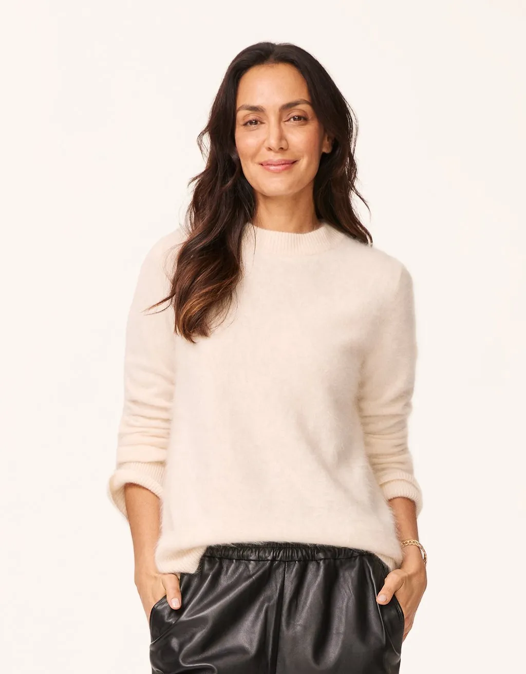 unsubscribed brushed cashmere crewneck sweater