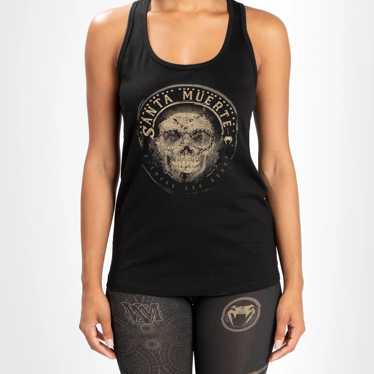 Venum Womens Santa Muerte Dark Side Tank Top Black/Brown