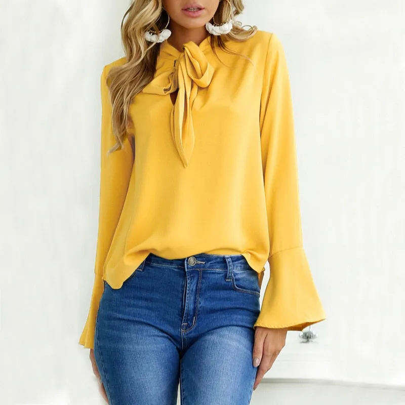 VenusFox Long Flare Sleeve Blouse Shirts