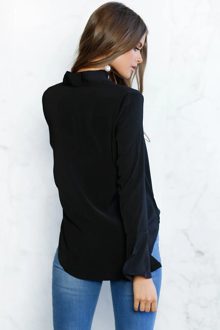 VenusFox Long Flare Sleeve Blouse Shirts