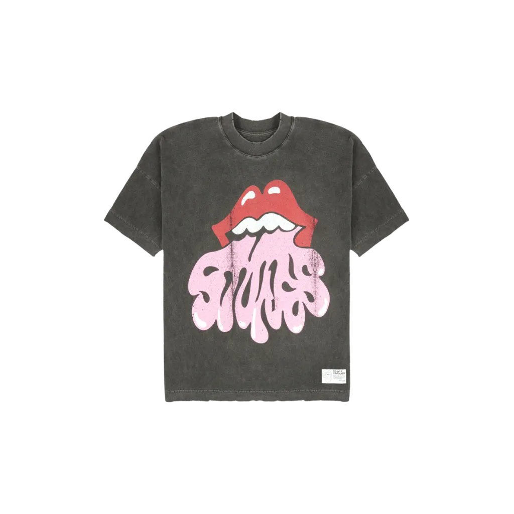 Vintage Wash Stones Mouth Logo T-Shirt