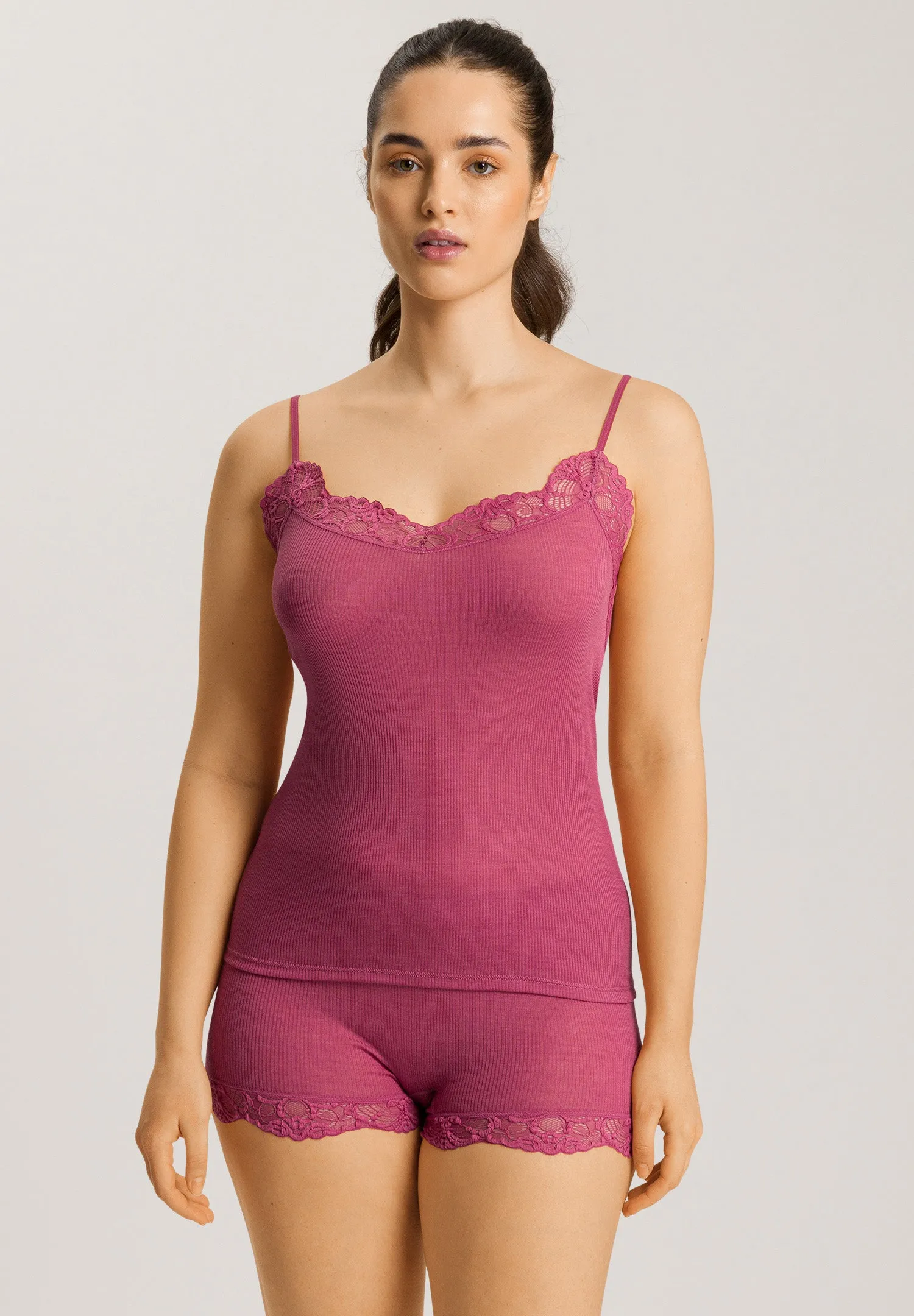 Woolen Lace Wool and Silk Camisole | Rose Wine 70911-2414