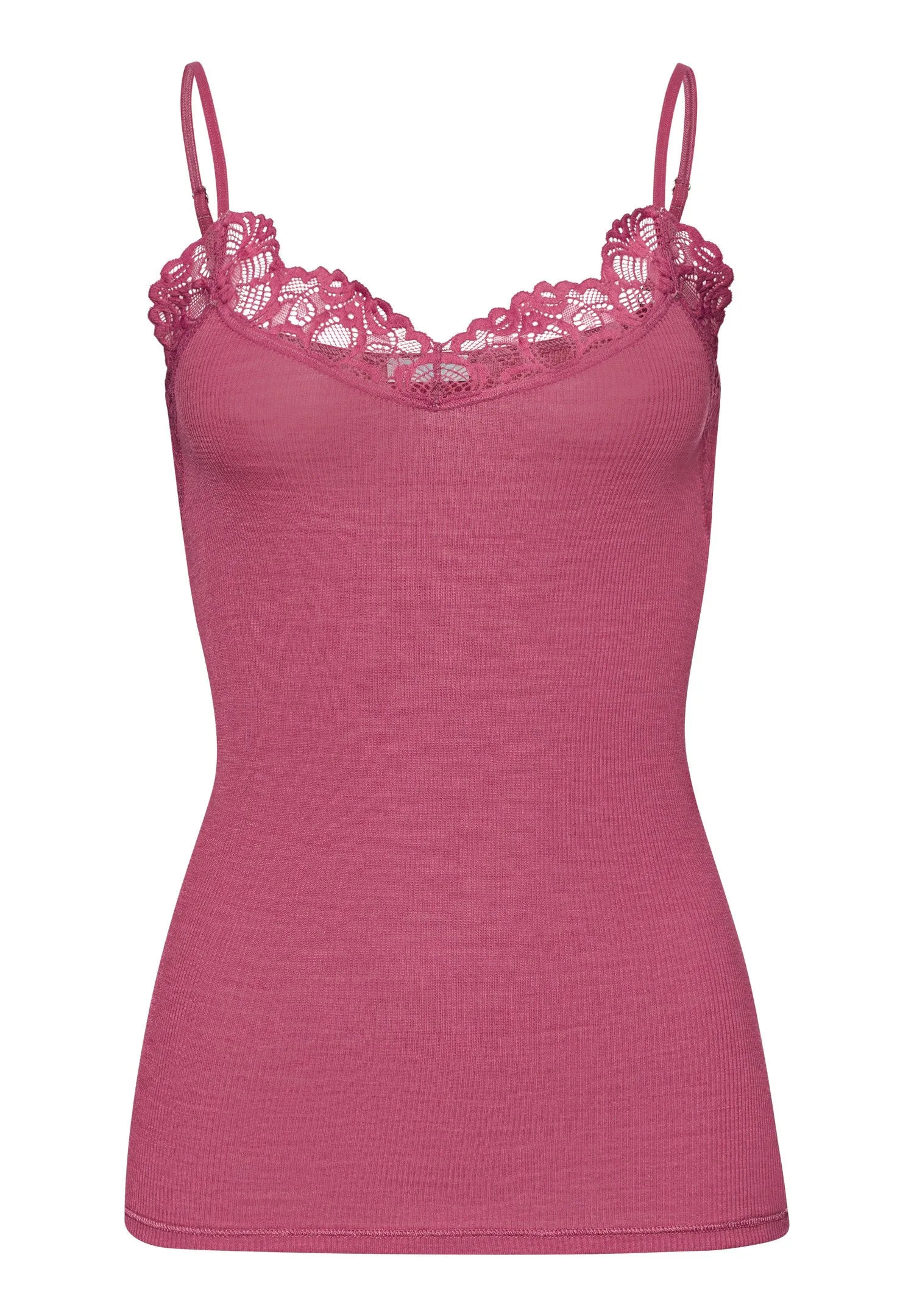 Woolen Lace Wool and Silk Camisole | Rose Wine 70911-2414